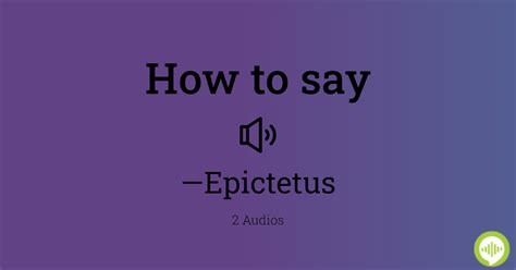 epictetus pronunciation